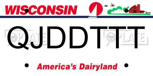 QJDDTTT Wisconsin License Plate