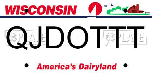 QJDOTTT Wisconsin License Plate