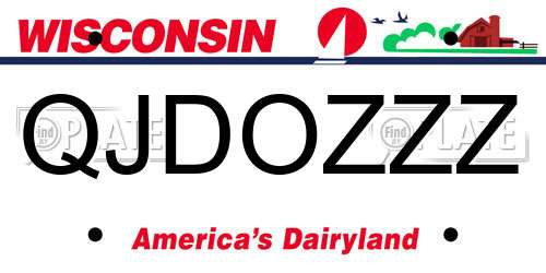 QJDOZZZ Wisconsin License Plate