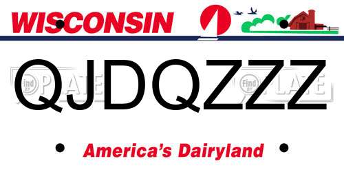 QJDQZZZ Wisconsin License Plate