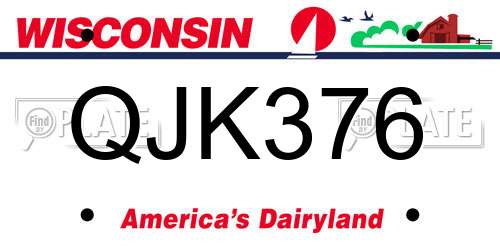 QJK376 Wisconsin License Plate