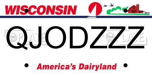 QJODZZZ Wisconsin License Plate