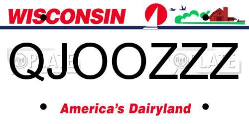 QJOOZZZ Wisconsin License Plate