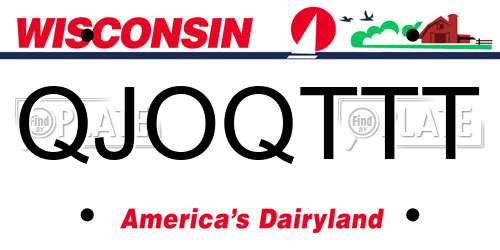 QJOQTTT Wisconsin License Plate