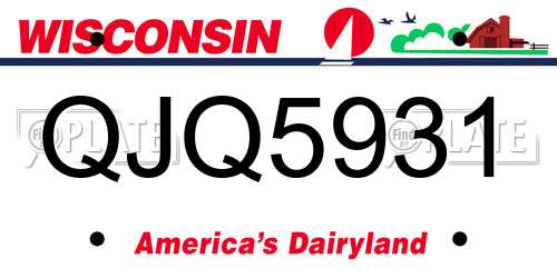 QJQ5931 Wisconsin License Plate