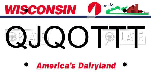 QJQOTTT Wisconsin License Plate