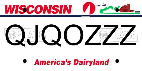 QJQOZZZ Wisconsin License Plate