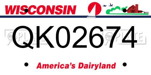 QK02674 Wisconsin License Plate