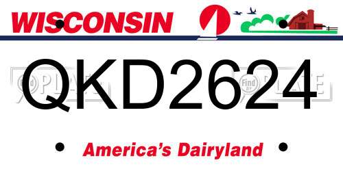 QKD2624 Wisconsin License Plate