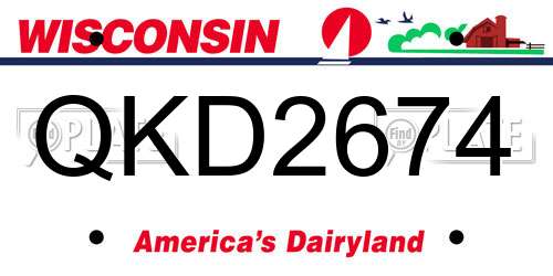 QKD2674 Wisconsin License Plate