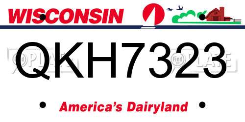 QKH7323 Wisconsin License Plate
