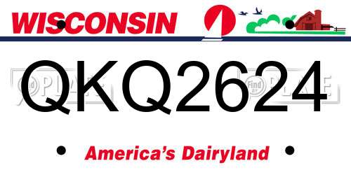 QKQ2624 Wisconsin License Plate