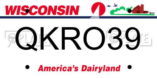 QKRO39 Wisconsin License Plate