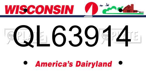 QL63914 Wisconsin License Plate