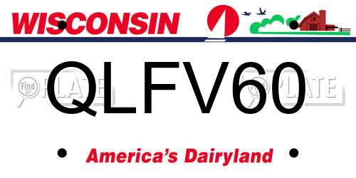 QLFV60 Wisconsin License Plate