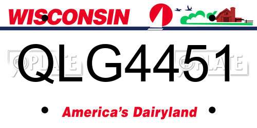QLG4451 Wisconsin License Plate