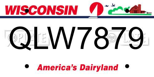 QLW7879 Wisconsin License Plate