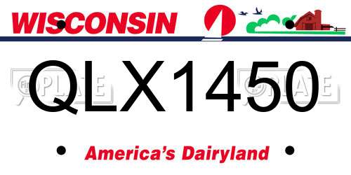 QLX1450 Wisconsin License Plate