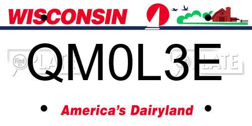 QM0L3E Wisconsin License Plate