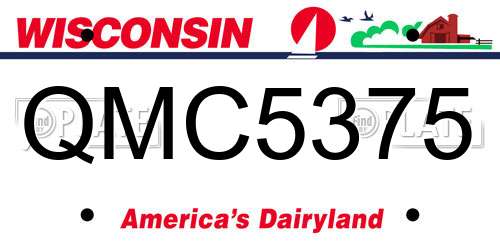 QMC5375 Wisconsin License Plate