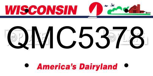 QMC5378 Wisconsin License Plate