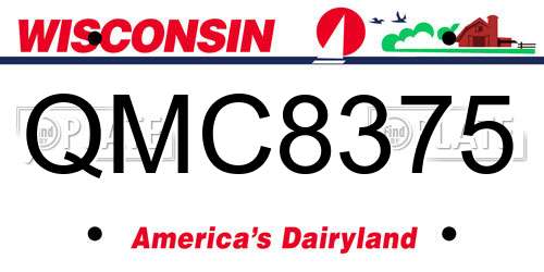 QMC8375 Wisconsin License Plate