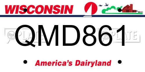 QMD861 Wisconsin License Plate