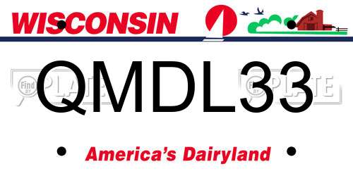 QMDL33 Wisconsin License Plate