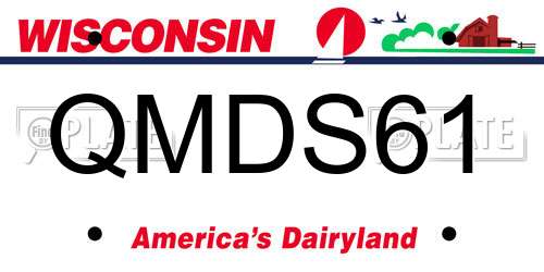 QMDS61 Wisconsin License Plate