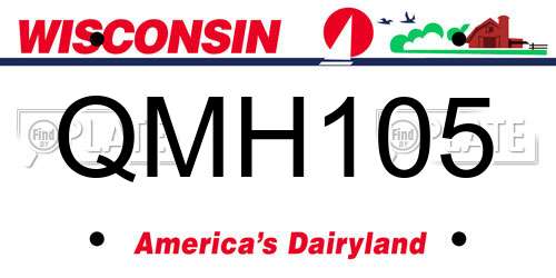 QMH105 Wisconsin License Plate