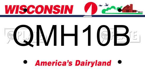 QMH10B Wisconsin License Plate