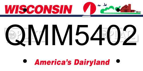 QMM5402 Wisconsin License Plate