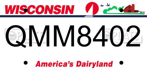 QMM8402 Wisconsin License Plate