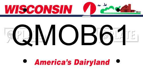QMOB61 Wisconsin License Plate