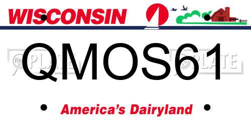 QMOS61 Wisconsin License Plate