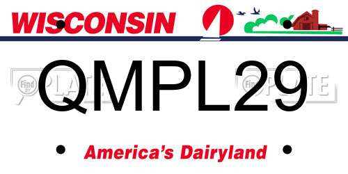 QMPL29 Wisconsin License Plate