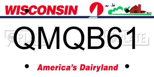 QMQB61 Wisconsin License Plate