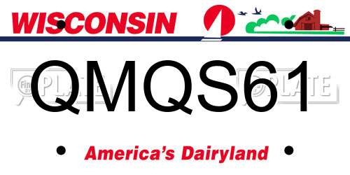 QMQS61 Wisconsin License Plate