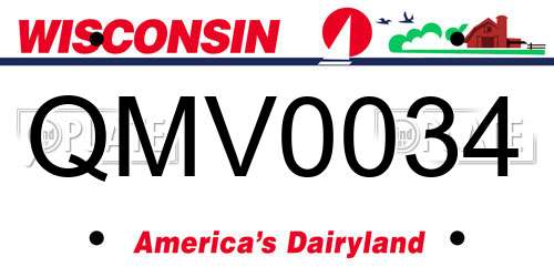 QMV0034 Wisconsin License Plate