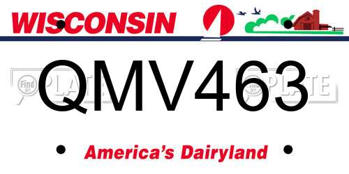 QMV463 Wisconsin License Plate
