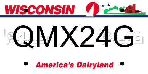 QMX24G Wisconsin License Plate