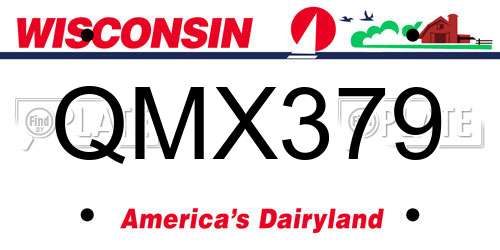 QMX379 Wisconsin License Plate