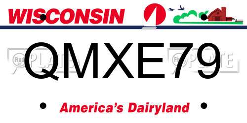 QMXE79 Wisconsin License Plate
