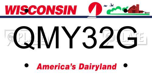 QMY32G Wisconsin License Plate