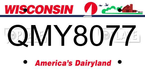 QMY8077 Wisconsin License Plate