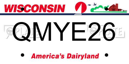 QMYE26 Wisconsin License Plate