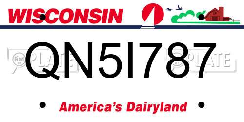 QN5I787 Wisconsin License Plate