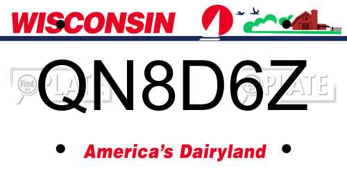 QN8D6Z Wisconsin License Plate