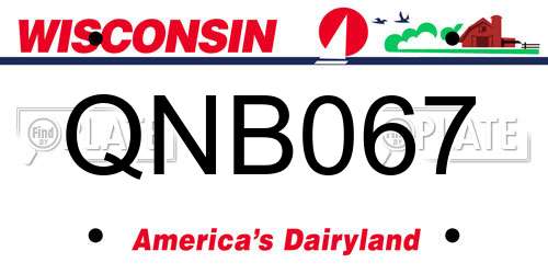 QNB067 Wisconsin License Plate