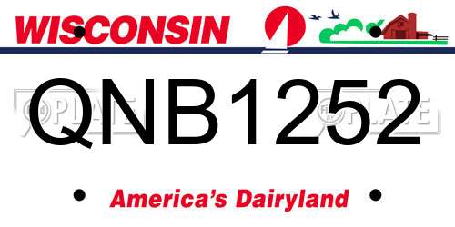 QNB1252 Wisconsin License Plate